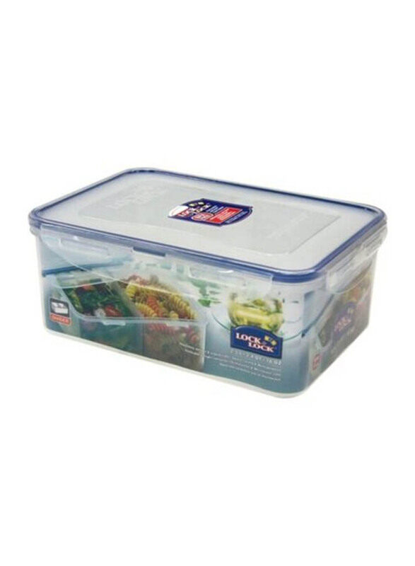 

Lock & Lock Classic Food Container with Divider, HPL825B, 2.3 Liters, Clear/Blue