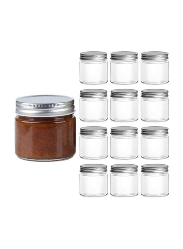 Star Cook Mason Jars with Airtight Metal Regular Lids, 12 x 100ml, Clear/Silver