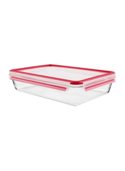 Tefal Master seal Square Glass Food Container, 0.2 Liters, Red