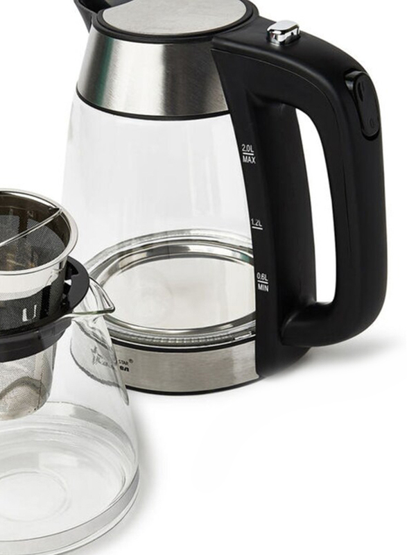 2L Electric Kettle with Tea Pot, 8008, Clear