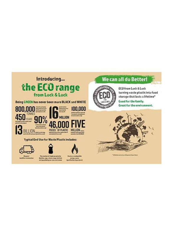 Lock & Lock Eco Rectangular Food Container, 350ml, Brown