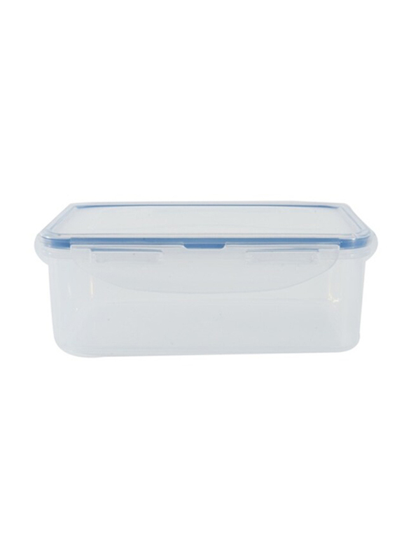 Lock & Lock Classic Rectangular Food Container, 850ml, Clear/Blue