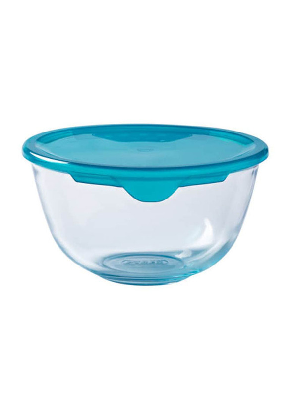 Pyrex 2 Ltr Round Prep & Store Mixing Bowl with Lid, Blue