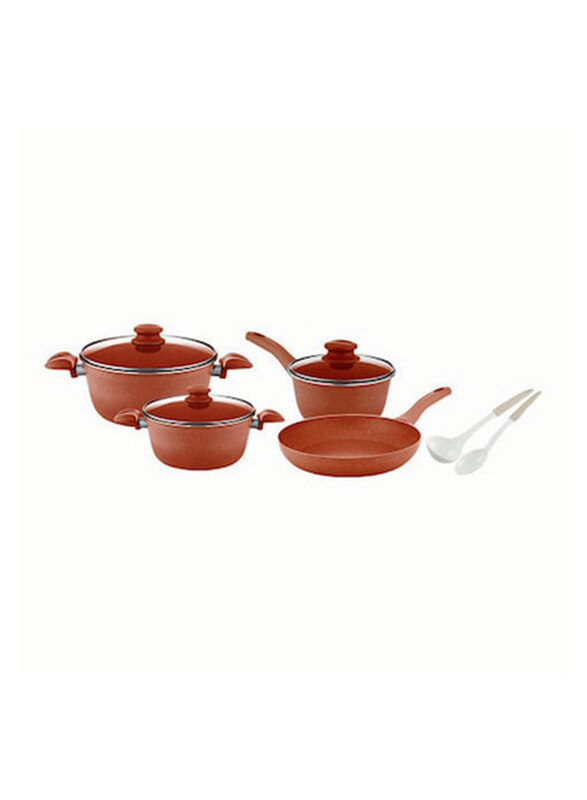 

Home Maker Vega Cookware Set, 9 Pieces, Copper/White