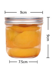 Star Cook Mason Jars with Airtight Metal Regular Lids, 12 x 300ml, Clear/Silver