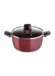 Tefal 22cm Pleasure Casserole with Lid, Red