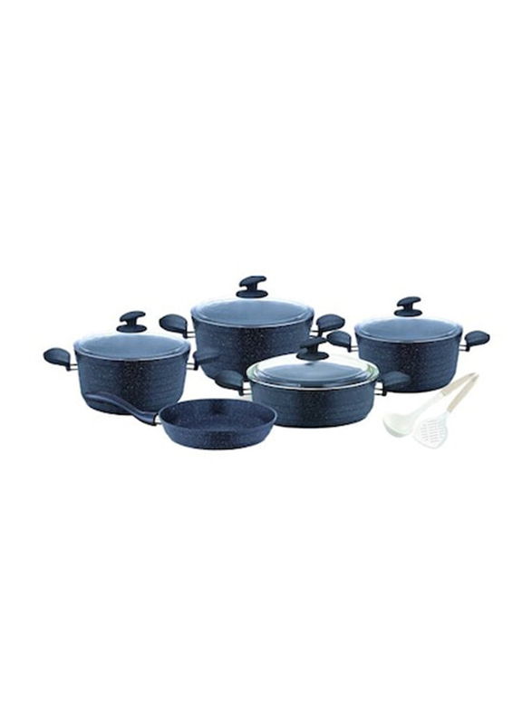 Home Maker Granitec Cookware Set, 7 Pieces, Blue