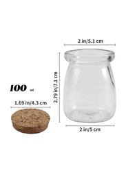 Star Cook Cork Stoppers Glass Bottles, 12 x 100ml, Clear