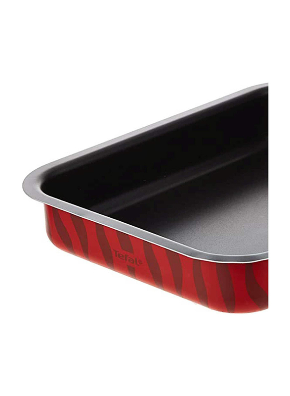 Tefal Tempo Flame Rectangular Oven Dish, 37 x 27cm, Red/Black