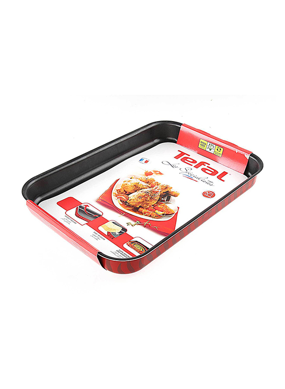 Tefal 29cm Specialist Rectangular Oven Tray, 29x22cm, Red