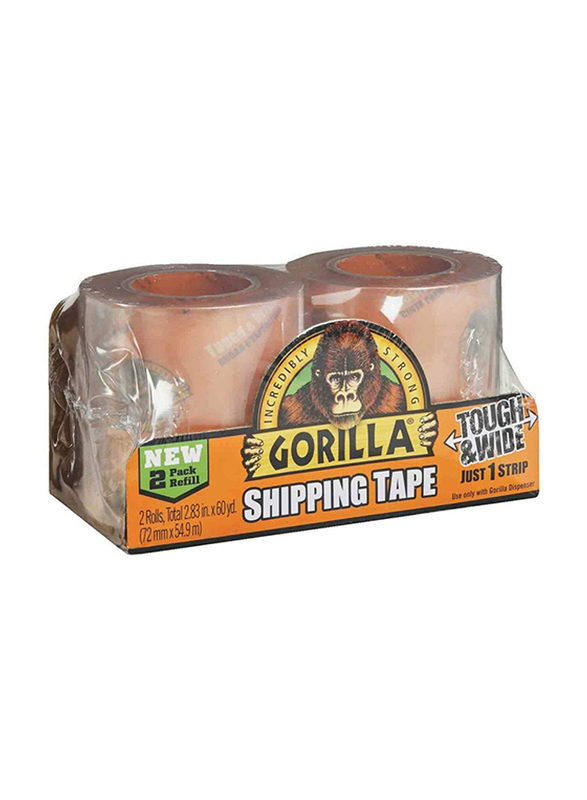 Gorilla 2-Piece Shipping Tape, 6030402, Brown