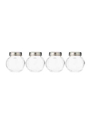 Harmony Table Top Candy Jars, 200ml, 4 Pieces, Clear/Silver