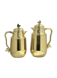 Home Maker 700ml + 1 Ltr 2-Piece Tea And Coffee Vacuum Flask, QBC-C95, Gold