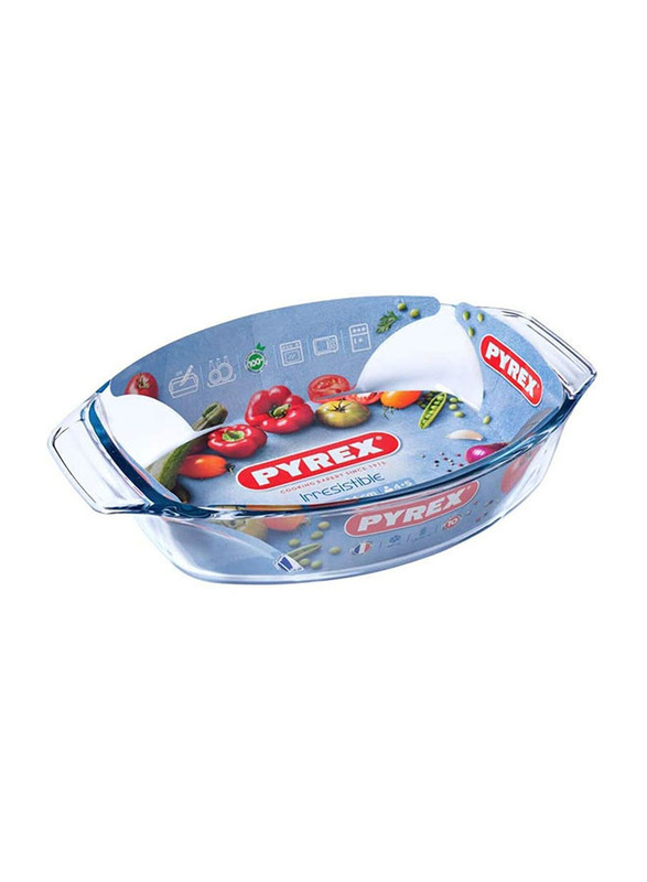 Pyrex 2Ltr Optimum Glass Oval Roaster, Clear