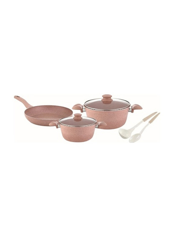 Home Maker EVA Granite Cookware Set, Pink