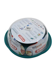 Pyrex 2.6L Cook & Store Round Dish with Lid, Green/Clear