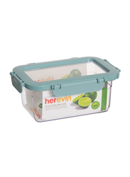 Herevin Airtight Food Container, 1 Liter, Clear/Blue