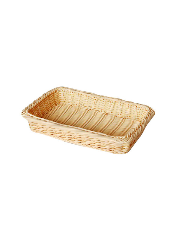 Sunnex Rattan Rectangular Basket, 20 x 30 x 5cm, Beige
