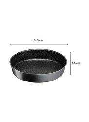 Tefal Black Stone Round Manque Oven Dish, 26.5 x 5.5cm, Anthracite Grey