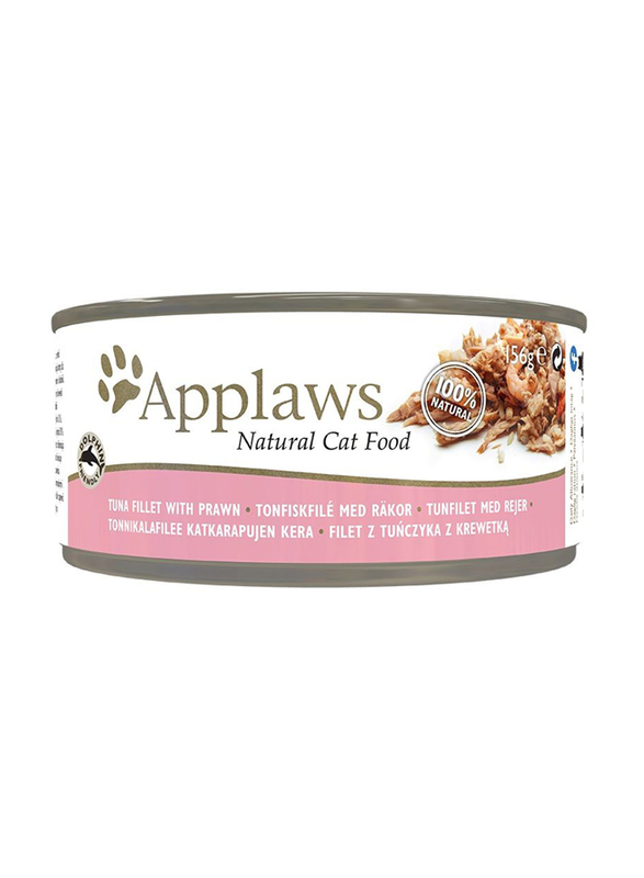 Applaws Natural Tuna Fillet with Prawns Cat Wet Food, 156g