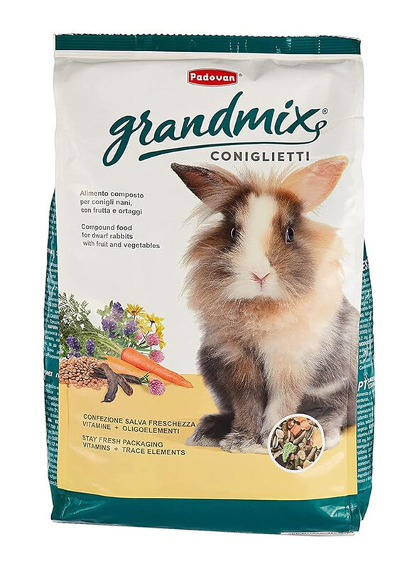 

Padovan Coniglietti Grand mix Dwarf Rabbits Food with Fruits Vegetables & Vitamins, 3 Kg