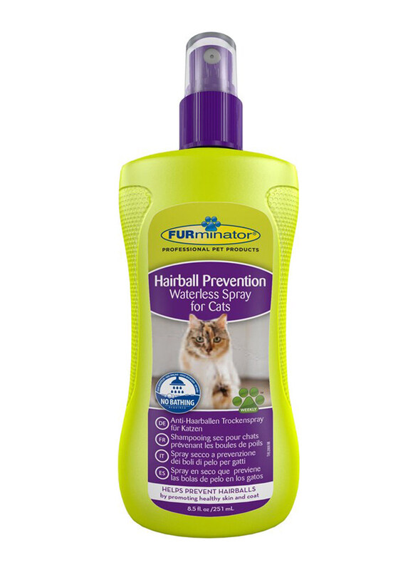 

Furminator Hairball Prevention Waterless Spray with Deshedding Formula for Cats, 250ml, Yellow