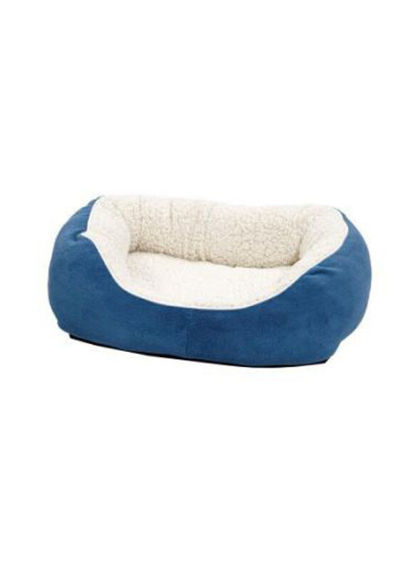 

Midwest Quiet Time Pet Bed, 60 x 50 x 13cm, Small, Blue/White