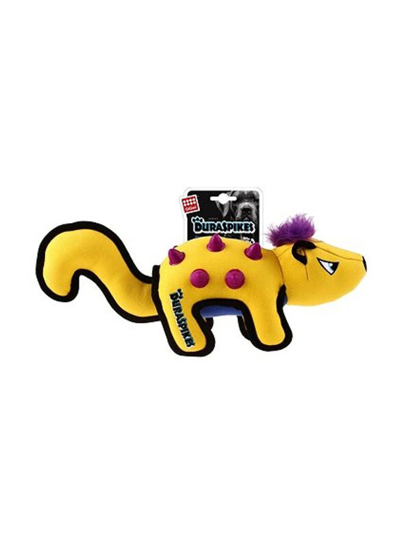 

Gigwi Dura Spikes Plush Dog Toy, Yellow