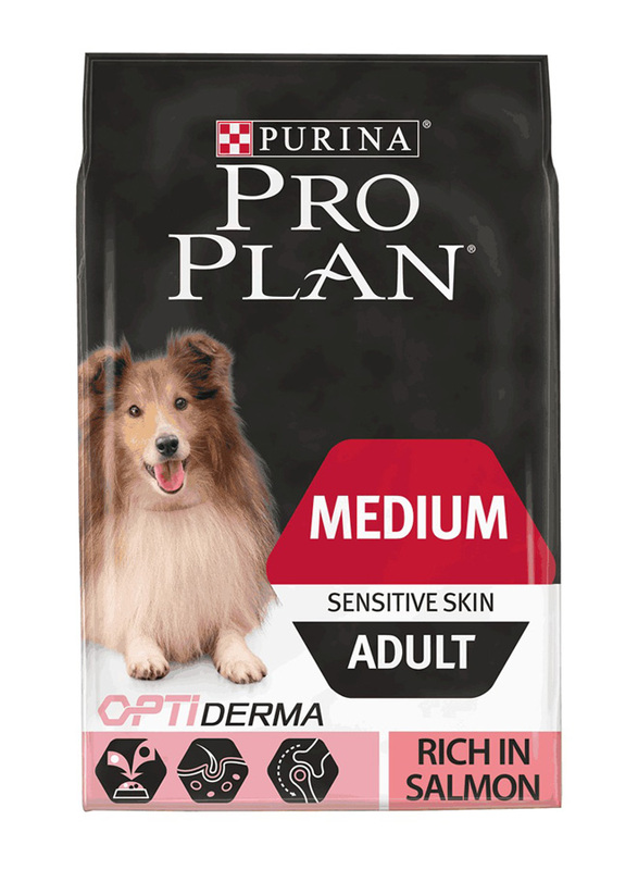 Purina Pro Plan Opti Derma Rich in Salmon for Medium Adult Dog with Sensitive Skin Dry Dog Food, 14 Kg