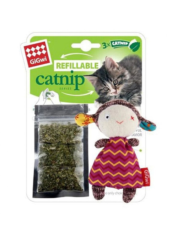 

Gigwi Refillable Ziplock Catnip Bags with Cat Toy, 3 Piece, Multicolour