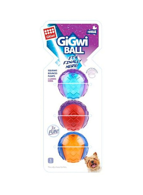 

Gigwi Ball Small Squeaker Solid Transparent, 3 Pieces, Multicolour