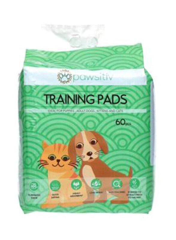 

Pawsitiv Multifunctional Lavender Scented Training Pads for Cats & Dogs, 60 Pieces, Green