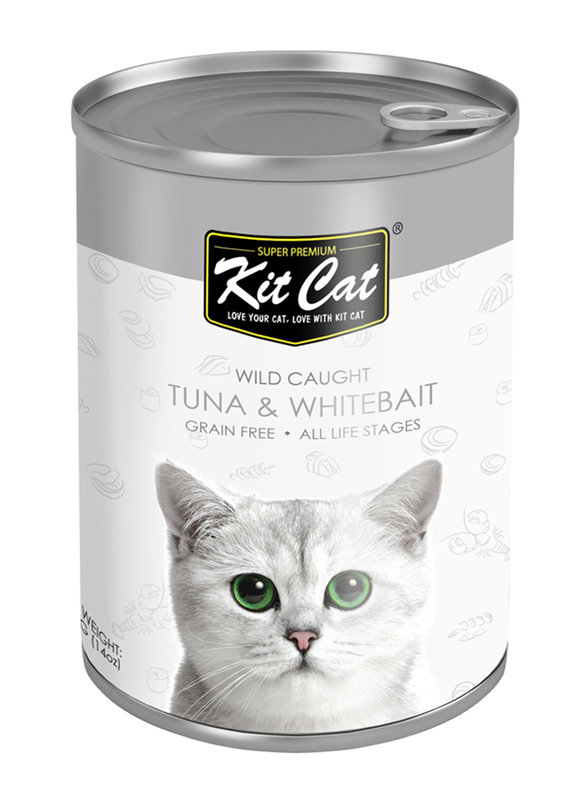 Kit Cat Tuna & Whitebait Wet Cat Canned Food, 400g