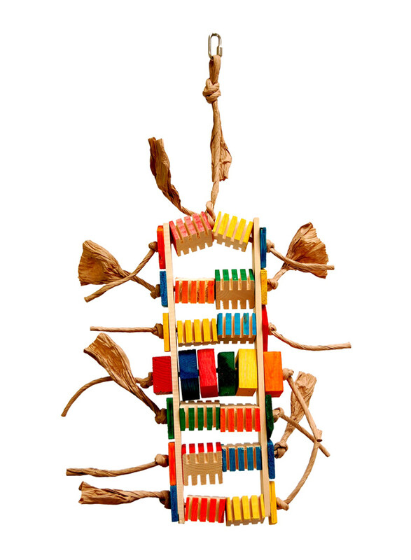

Zoo Max Wooden Accordion Parrot Toy, Medium, Beige/Red/Yellow