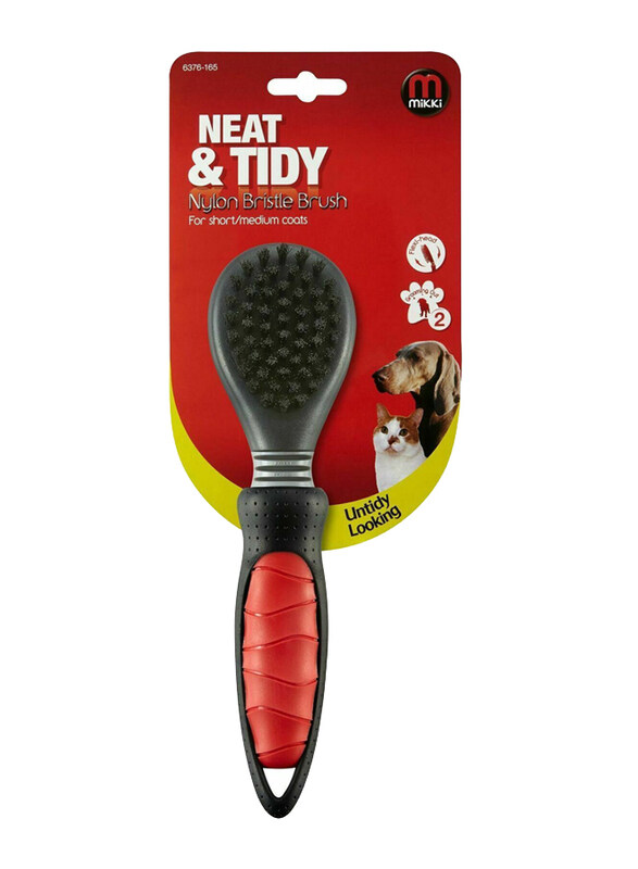 

Mikki Neat & Tidy Pet Nylon Bristle Brush for Short & Medium Coats, 1 Pieces, Black