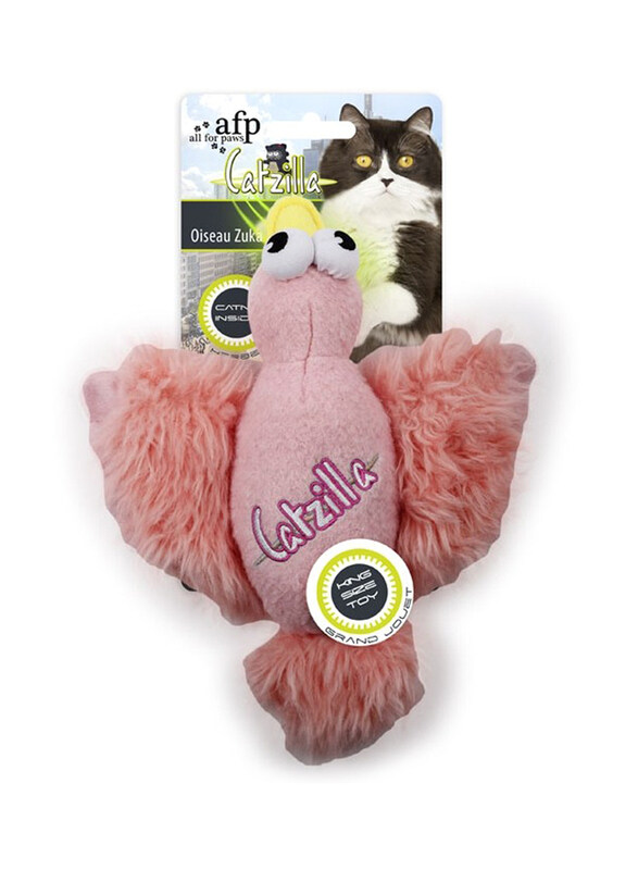 

All for Paws Catzilla Zuka Bird Plush Cat Toy, King Size, Pink