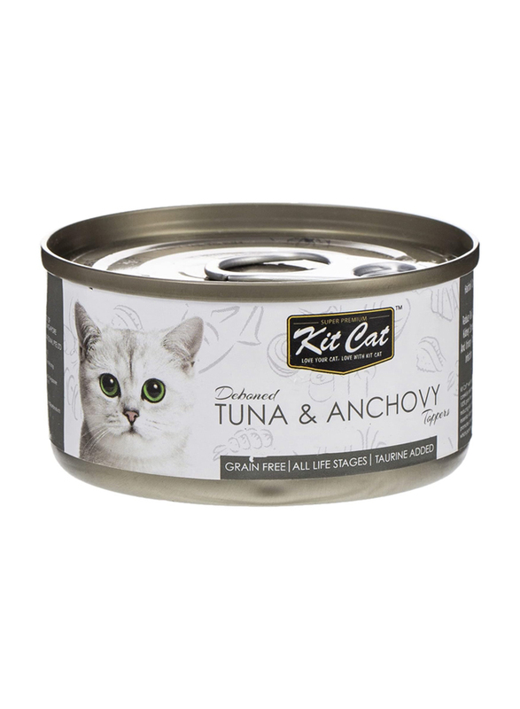 Kit Cat Deboned Tuna & Anchovy Toppers All Life Stages Wet Cat Food, 80g