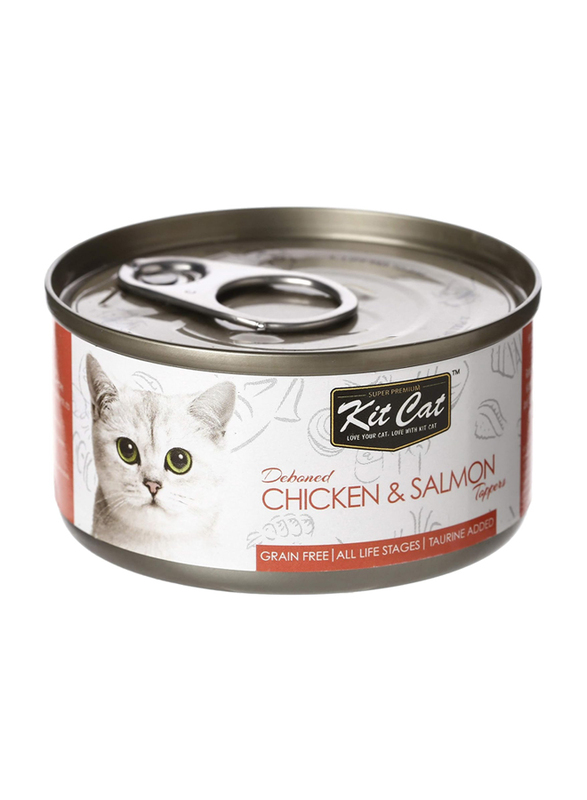 Kit Cat Deboned Chicken & Salmon Toppers All Life Stages Wet Cat Food, 80g