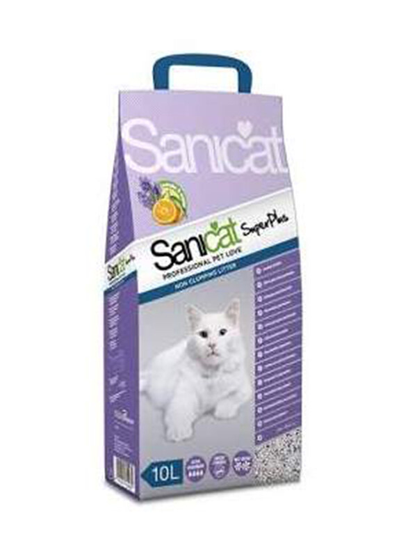 

Sanicat Lavender & Orange Scent Super Plus Non-Clumping Cat Litter, 10 Litre, Lavender