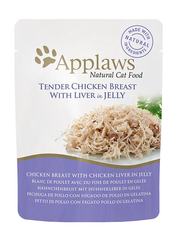 Applaws Natural with Tender Chicken Breast & Liver in Jelly Wet Cat Food, 16 x 70g