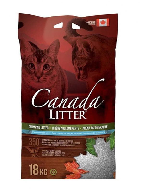 Canada Litter Baby Powder Scented Clumping Cat Litter, 18 Kg, Multicolour