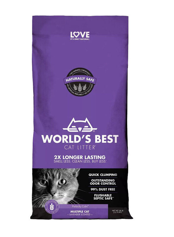 

World's Best Cat Litter Cat Multiple Clumping Litter Lavender Scented, 12.7 Kg, Lavender