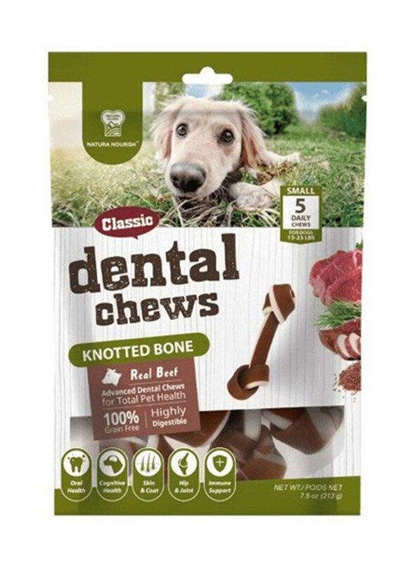 

Natura Nourish Mini Knotted Bone Dog Dental Chew Treat Mint & Tea Flavor, 213g