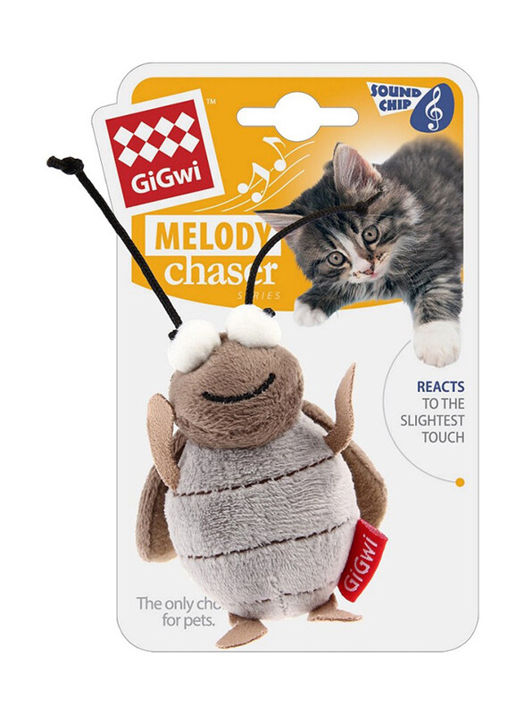 

Gigwi Melody Chaser Cat Toy with Sound Chip, Brown/White