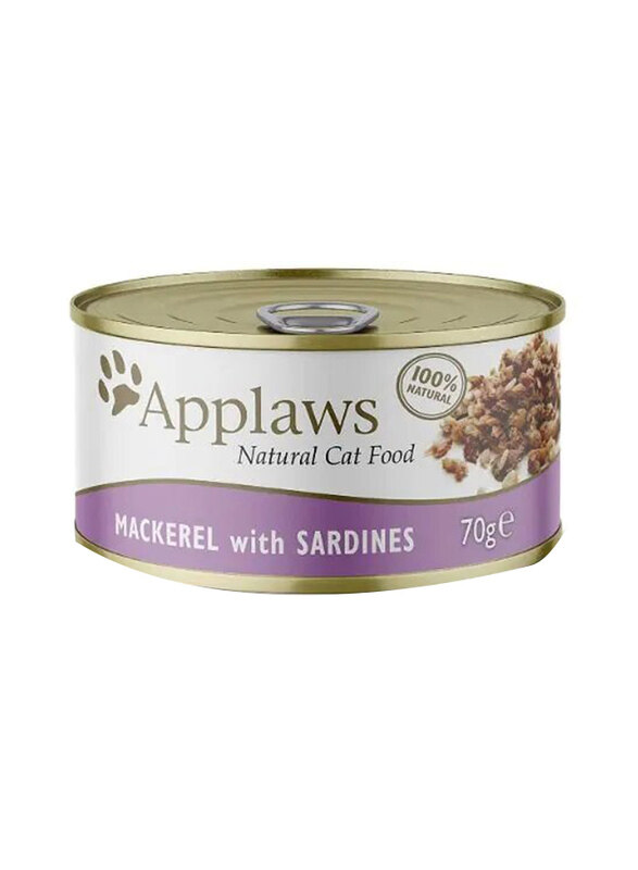 

Applaws Natural Mackerel & Sardines Wet Cat Food, 70g