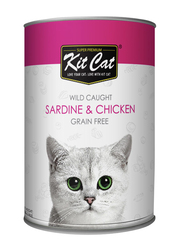 Kit Cat Wild Caught Sardine and Chicken Grain Free Wet Cat Food, 400g
