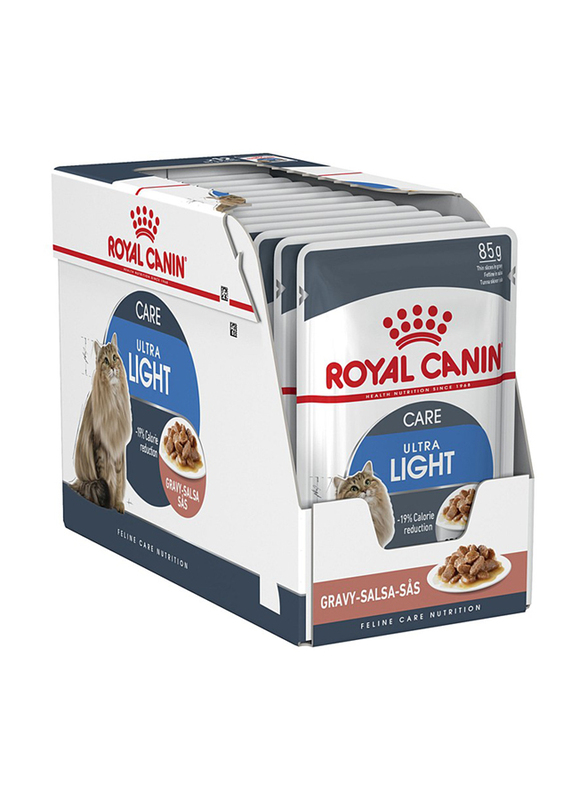 Royal Canin Feline Care Nutrition Ultra Light Care Adult Wet Cat Food in Gravy, 1+ Years, 12 x 85g