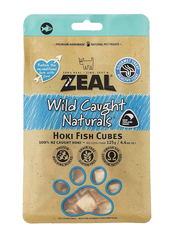 

Zeal Low Fat Wild Caught Hoki Fish Cubes for Dogs & Cats Dry Food, 125g