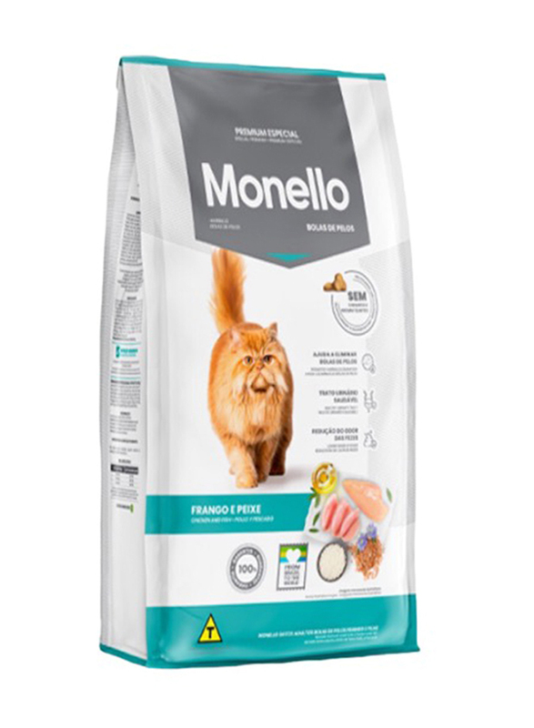 Monello Special Premium Chicken and Fish Flavor Adult Cat Hairball Control Dry Food, 1 Kg 