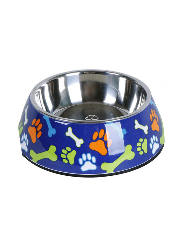 

Pawsitiv 350ml Paws & Bones Bowl for Pets, Medium, Blue